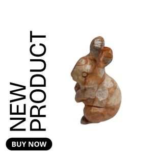 NEW Carved Marbled Soapstone Mini Rabbit Bunny Terracotta Gemstone